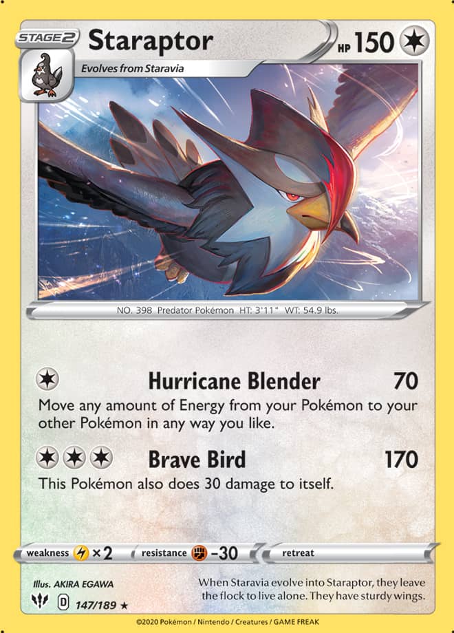 Staraptor #147/189 Rare - Darkness Ablaze Pokemon card
