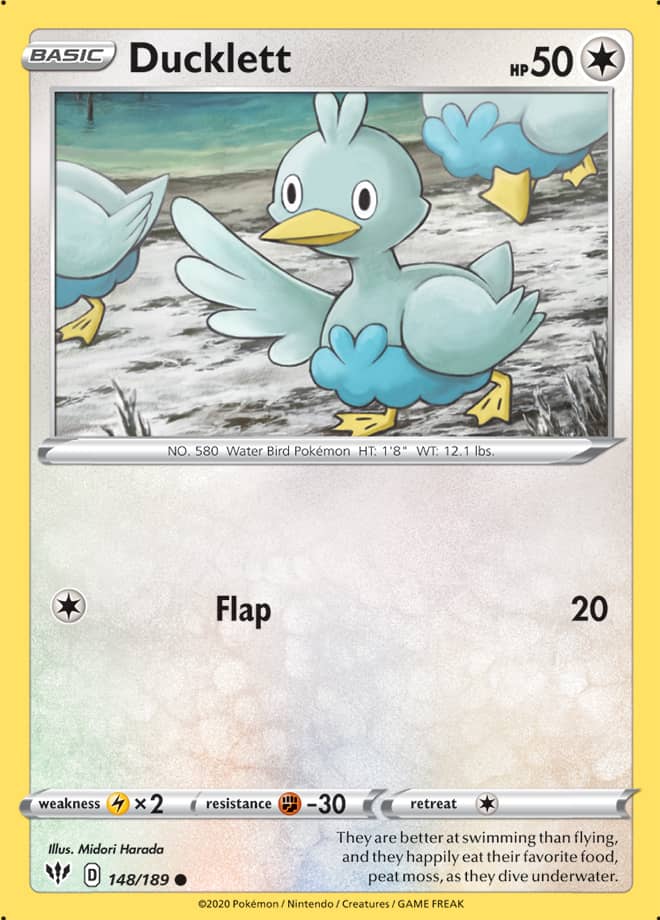 Ducklett #148/189 Common - Darkness Ablaze Pokemon card
