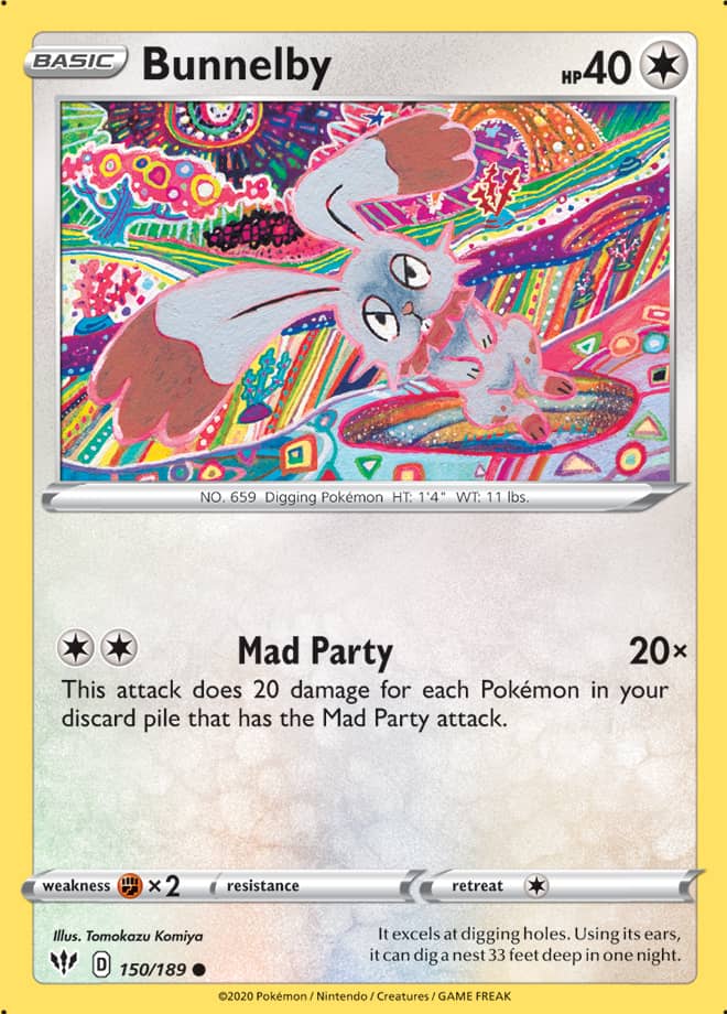 Bunnelby #150/189 Common - Darkness Ablaze Pokemon card