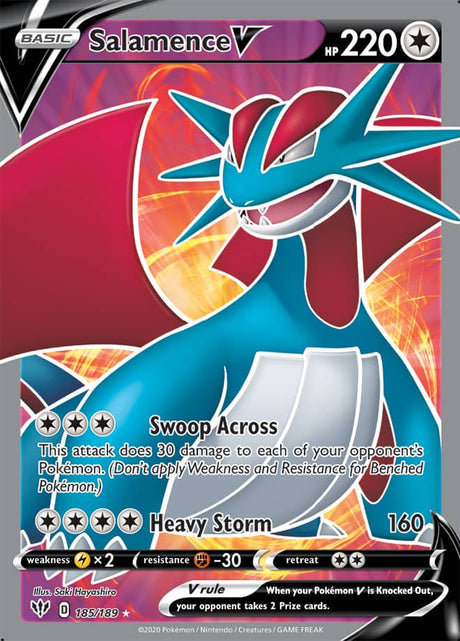 Pokemon Darkness Ablaze Salamence V #185