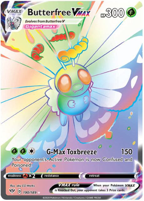 Pokemon Darkness Ablaze Butterfree VMAX #190