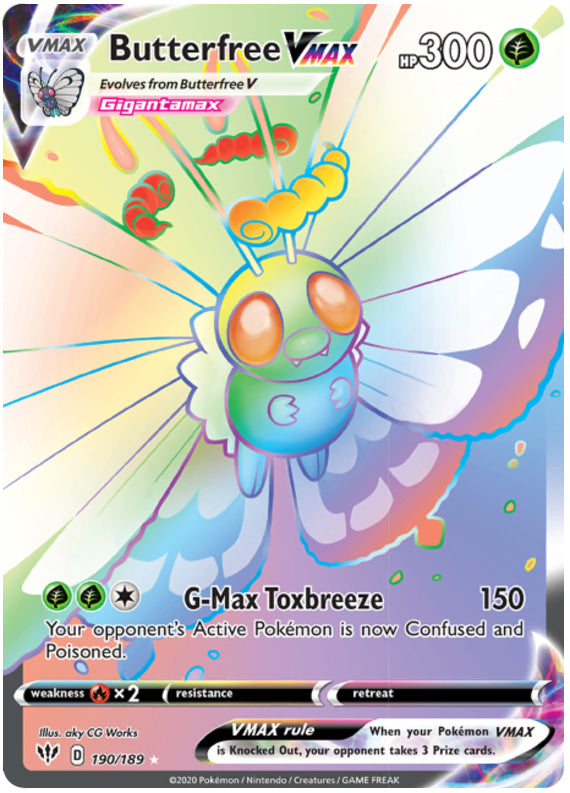 Butterfree #190/189 Secret Rare - Darkness Ablaze Pokemon card