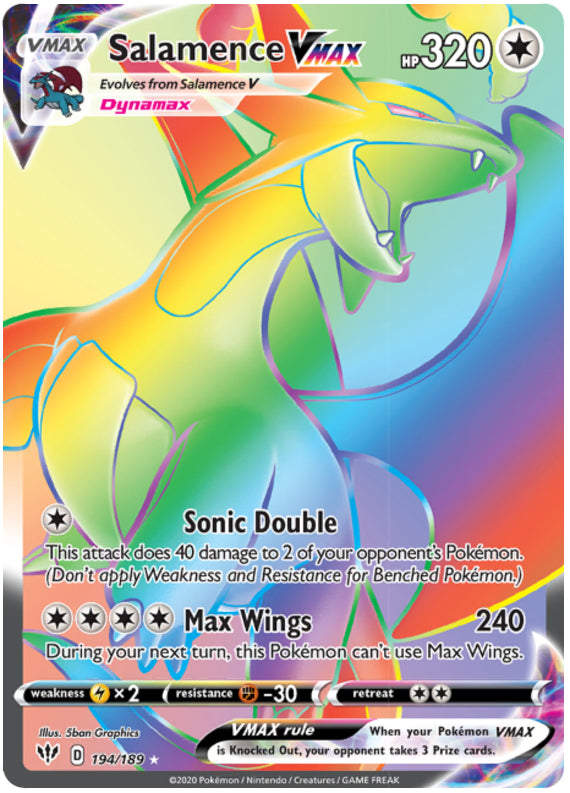 Salamence #194/189 Secret Rare - Darkness Ablaze Pokemon card