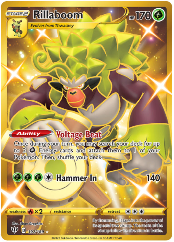Rillaboom #197/189 Secret Rare - Darkness Ablaze Pokemon card