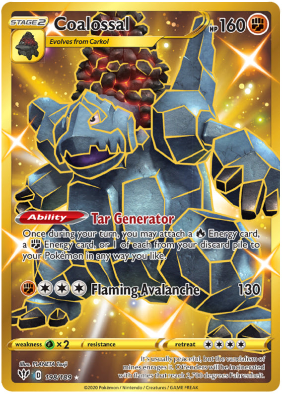 Coalossal #198/189 Secret Rare - Darkness Ablaze Pokemon card
