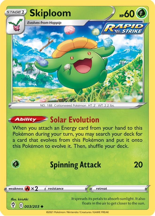 Skiploom #3/203 Uncommon - Evolving Skies Pokemon card