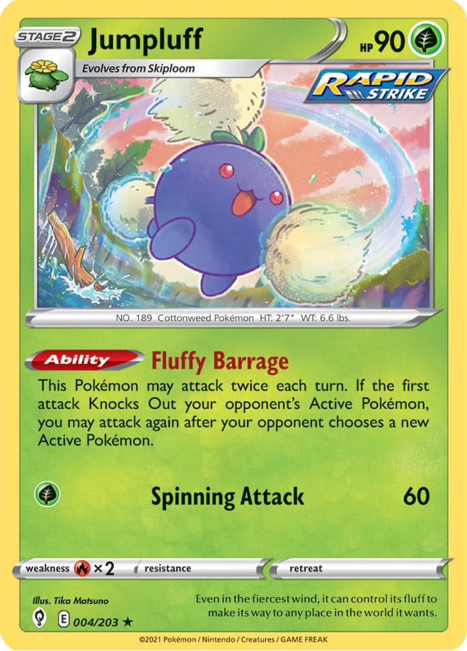 Jumpluff #4/203 Holo Rare - Evolving Skies Pokemon card