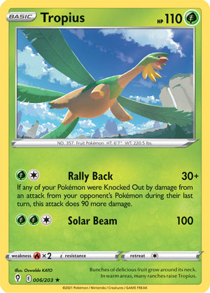 0006 Tropius Rare Evolving Skies