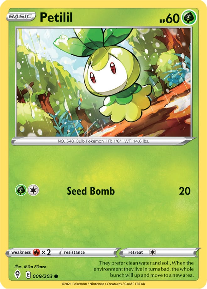 Petilil #9/203 Common - Evolving Skies Pokemon card