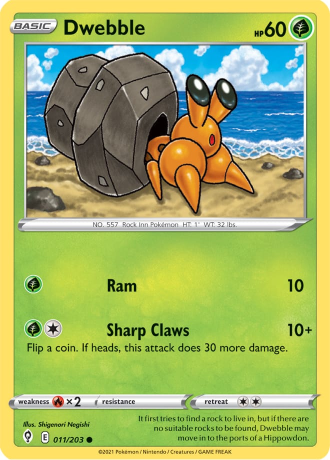 Dwebble #11/203 Common - Evolving Skies Pokemon card