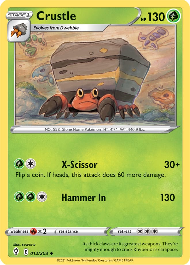 Crustle #12/203 Uncommon - Evolving Skies Pokemon card