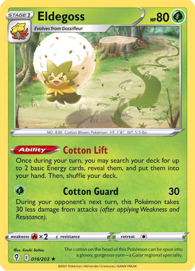 Eldegoss #16/203 Holo Rare - Evolving Skies Pokemon card