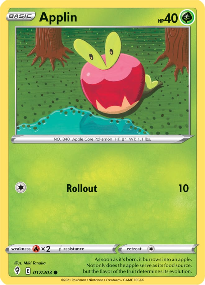 Applin #17/203 Common - Evolving Skies Pokemon card