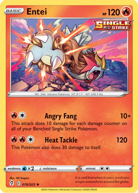 0019 Entei Holo Rare Evolving Skies