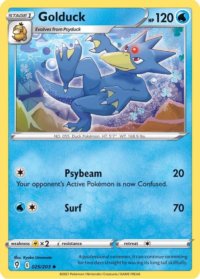 Golduck #25/203 Uncommon - Evolving Skies Pokemon card