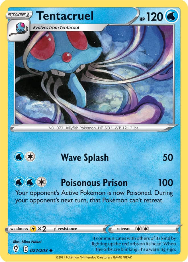 Tentacruel #27/203 Uncommon - Evolving Skies Pokemon card