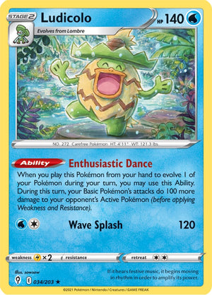 0034 Ludicolo Holo Rare Evolving Skies