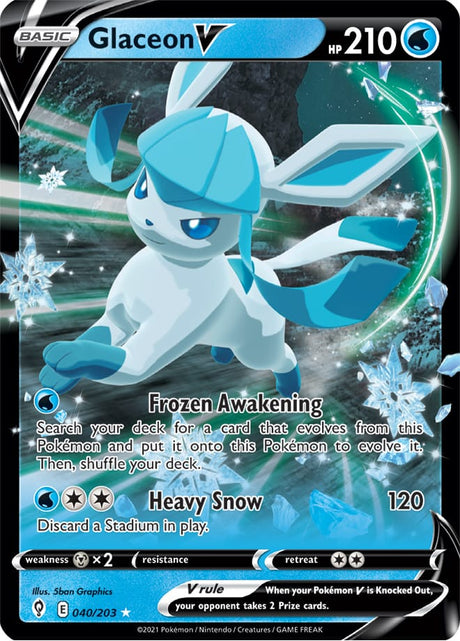 Pokemon Evolving Skies Glaceon V #40