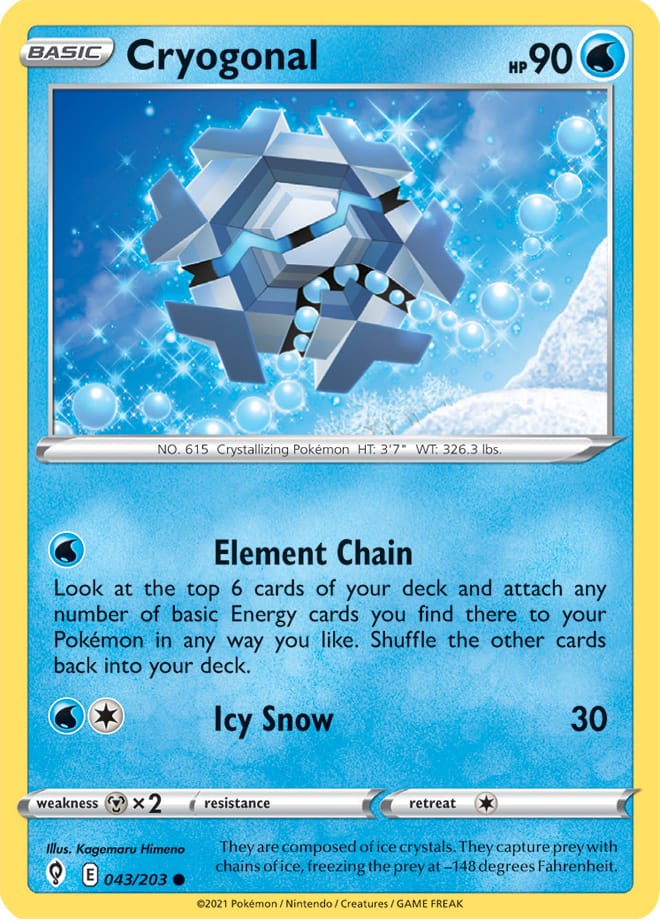 Pokemon Evolving Skies Cryogonal #43