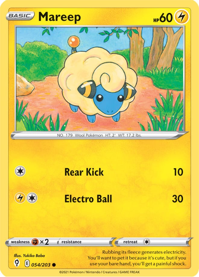 Mareep #54/203 Common - Evolving Skies Pokemon card