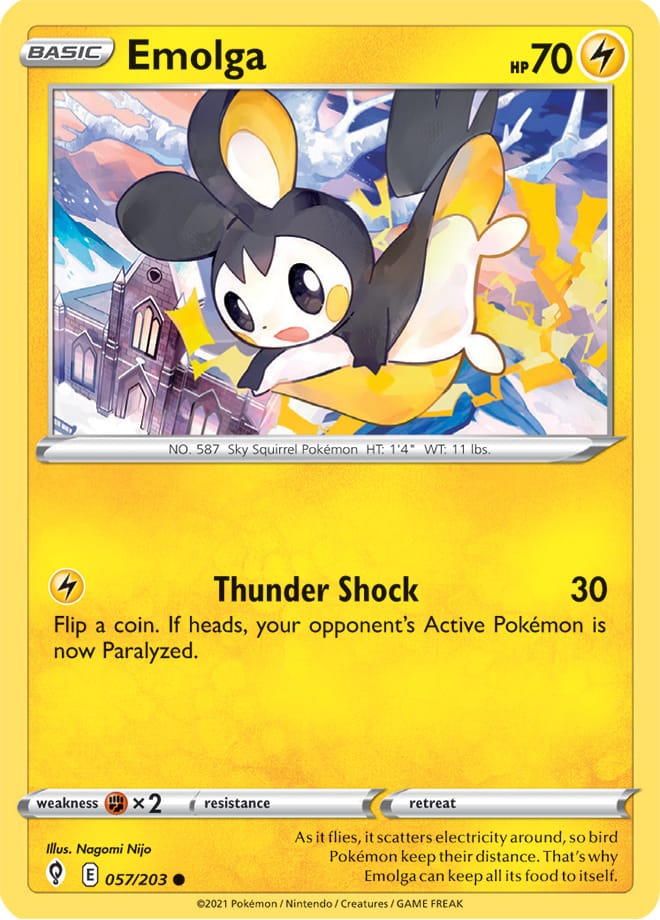 Emolga #57/203 Common - Evolving Skies Pokemon card