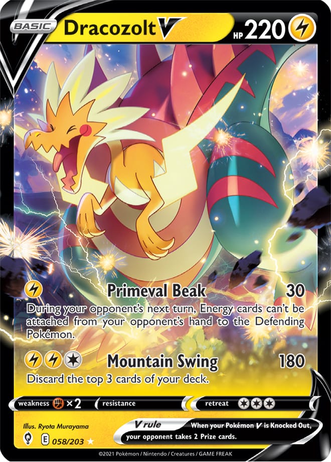 Dracozolt #58/203 Ultra Rare - Evolving Skies Pokemon card