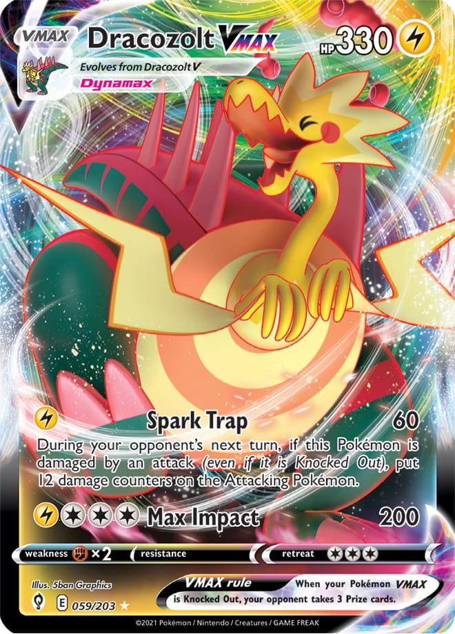Dracozolt #59/203 Ultra Rare - Evolving Skies Pokemon card
