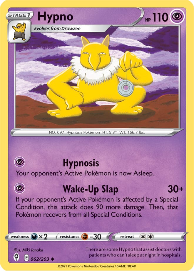 Hypno #62/203 Uncommon - Evolving Skies Pokemon card
