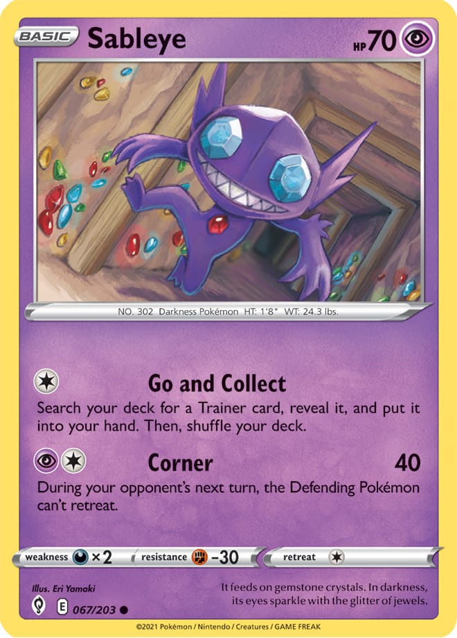 Sableye #67/203 Common - Evolving Skies Pokemon card