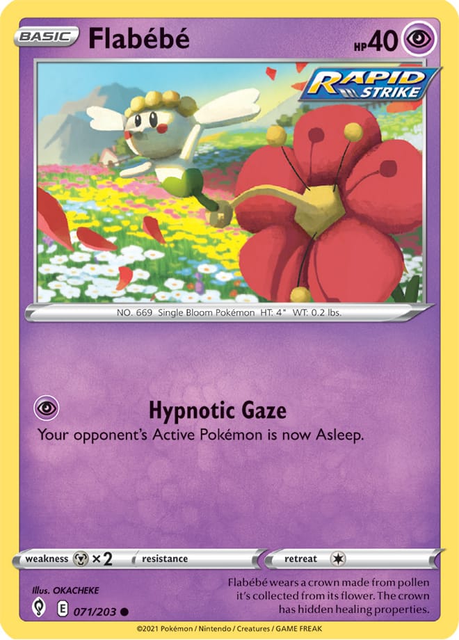 Flabebe #71/203 Common - Evolving Skies Pokemon card