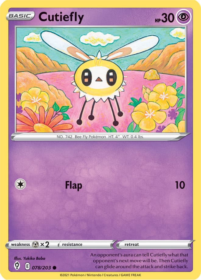 Cutiefly #78/203 Common - Evolving Skies Pokemon card