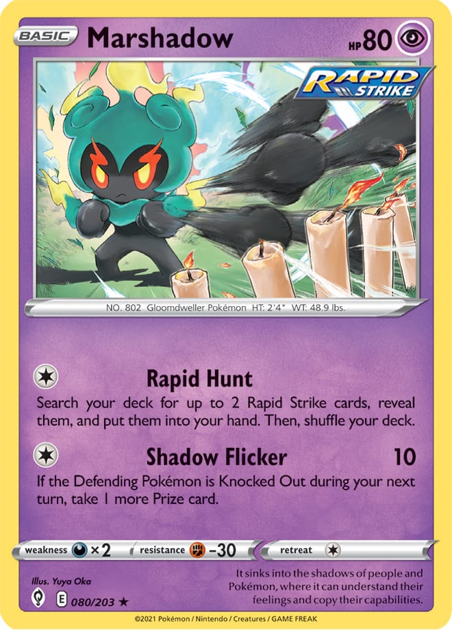 Marshadow #80/203 Holo Rare - Evolving Skies Pokemon card