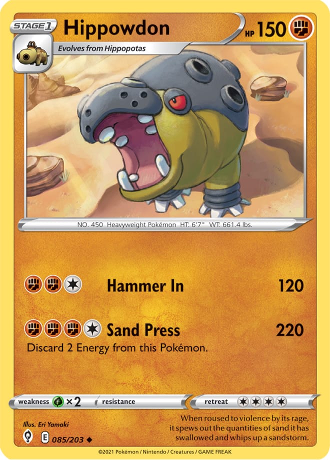 Hippowdon #85/203 Uncommon - Evolving Skies Pokemon card
