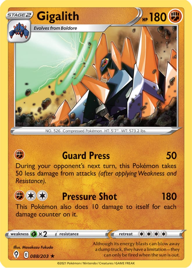 Gigalith #88/203 Rare - Evolving Skies Pokemon card