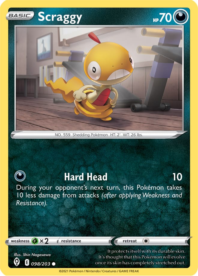 Scraggy #98/203 Common - Evolving Skies Pokemon card