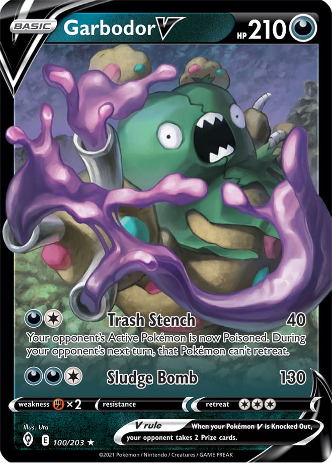Garbodor #100/203 Ultra Rare - Evolving Skies Pokemon card