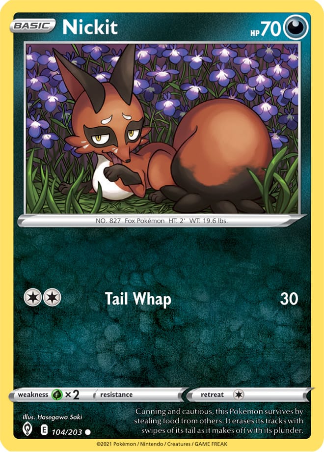 Nickit #104/203 Common - Evolving Skies Pokemon card