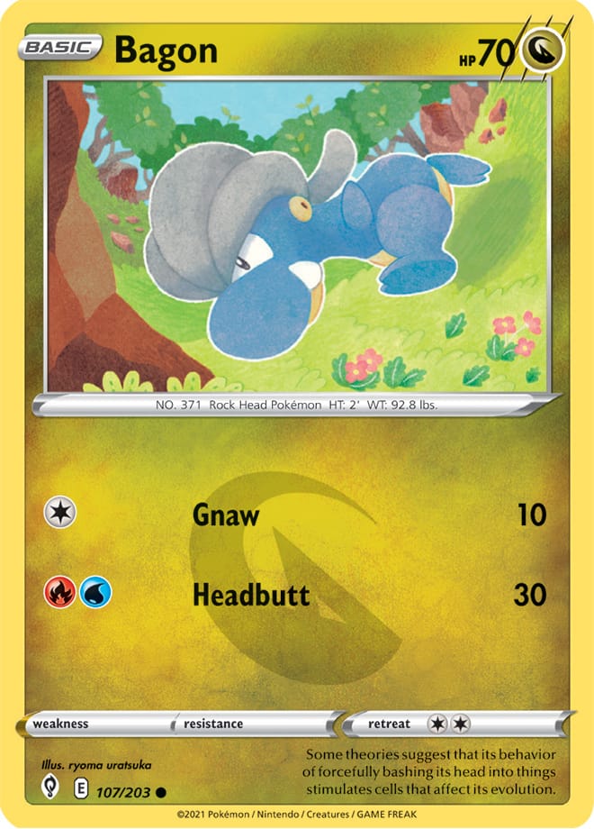 Bagon #107/203 Common - Evolving Skies Pokemon card