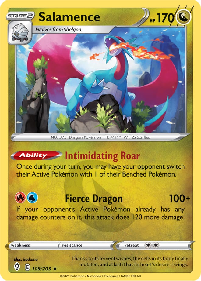 Salamence #109/203 Holo Rare - Evolving Skies Pokemon card