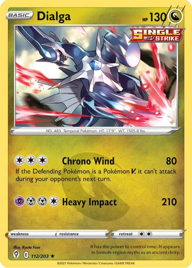Dialga #112/203 Holo Rare - Evolving Skies Pokemon card