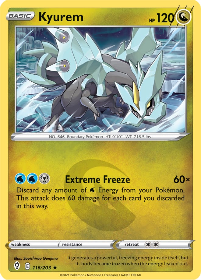 Kyurem #116/203 Holo Rare - Evolving Skies Pokemon card