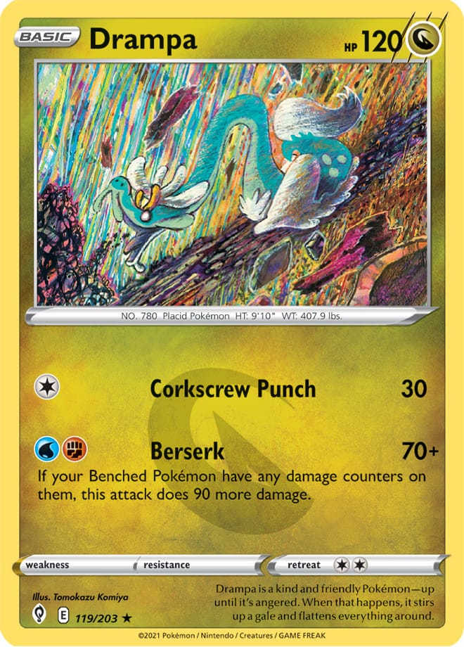 Drampa #119/203 Rare - Evolving Skies Pokemon card