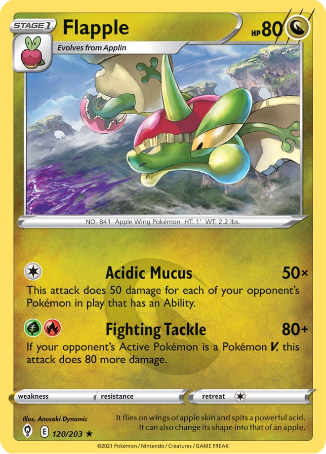 Flapple #120/203 Rare - Evolving Skies Pokemon card