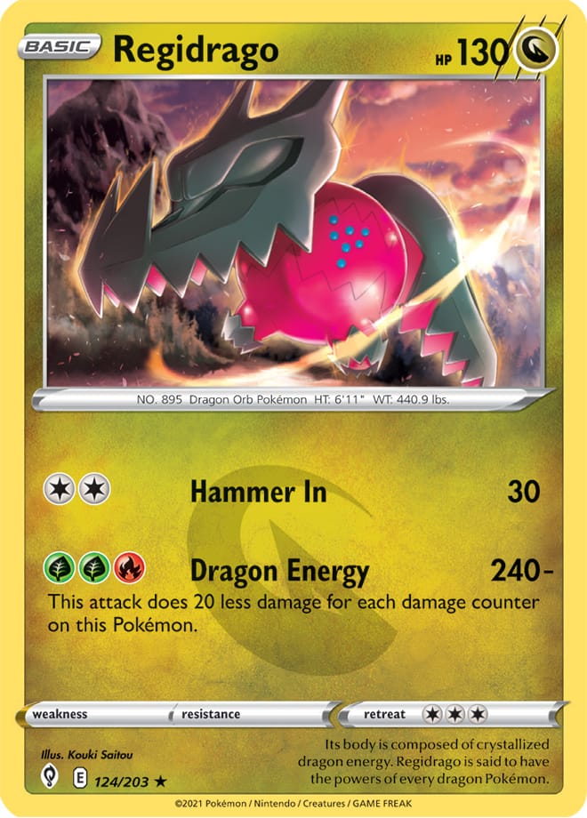 Regidrago #124/203 Holo Rare - Evolving Skies Pokemon card