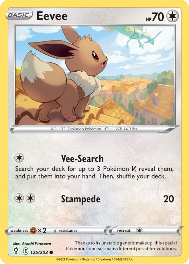Eevee #125/203 Common - Evolving Skies Pokemon card