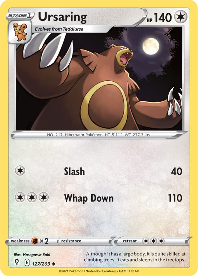 Ursaring #127/203 Uncommon - Evolving Skies Pokemon card