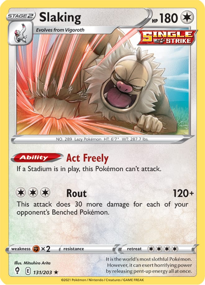 Slaking #131/203 Holo Rare - Evolving Skies Pokemon card