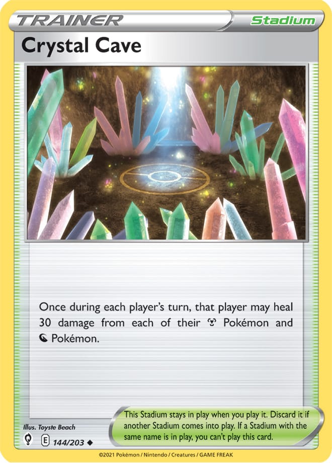 Crystal Cave #144/203 Uncommon - Evolving Skies Pokemon card
