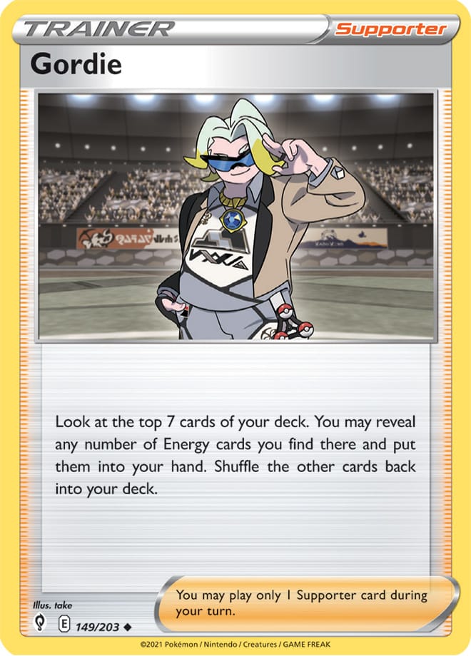 Gordie #149/203 Uncommon - Evolving Skies Pokemon card