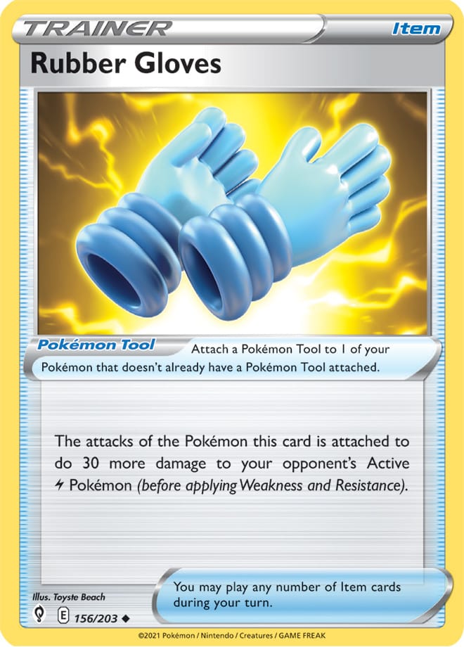 Rubber Gloves #156/203 Uncommon - Evolving Skies Pokemon card